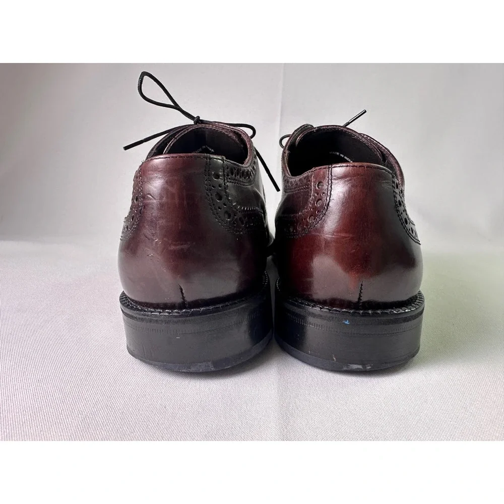 VINTAGE Cole Haan Men's 9 M Wingtip Oxford Shoes Dark Brown Leather Brogue Dress